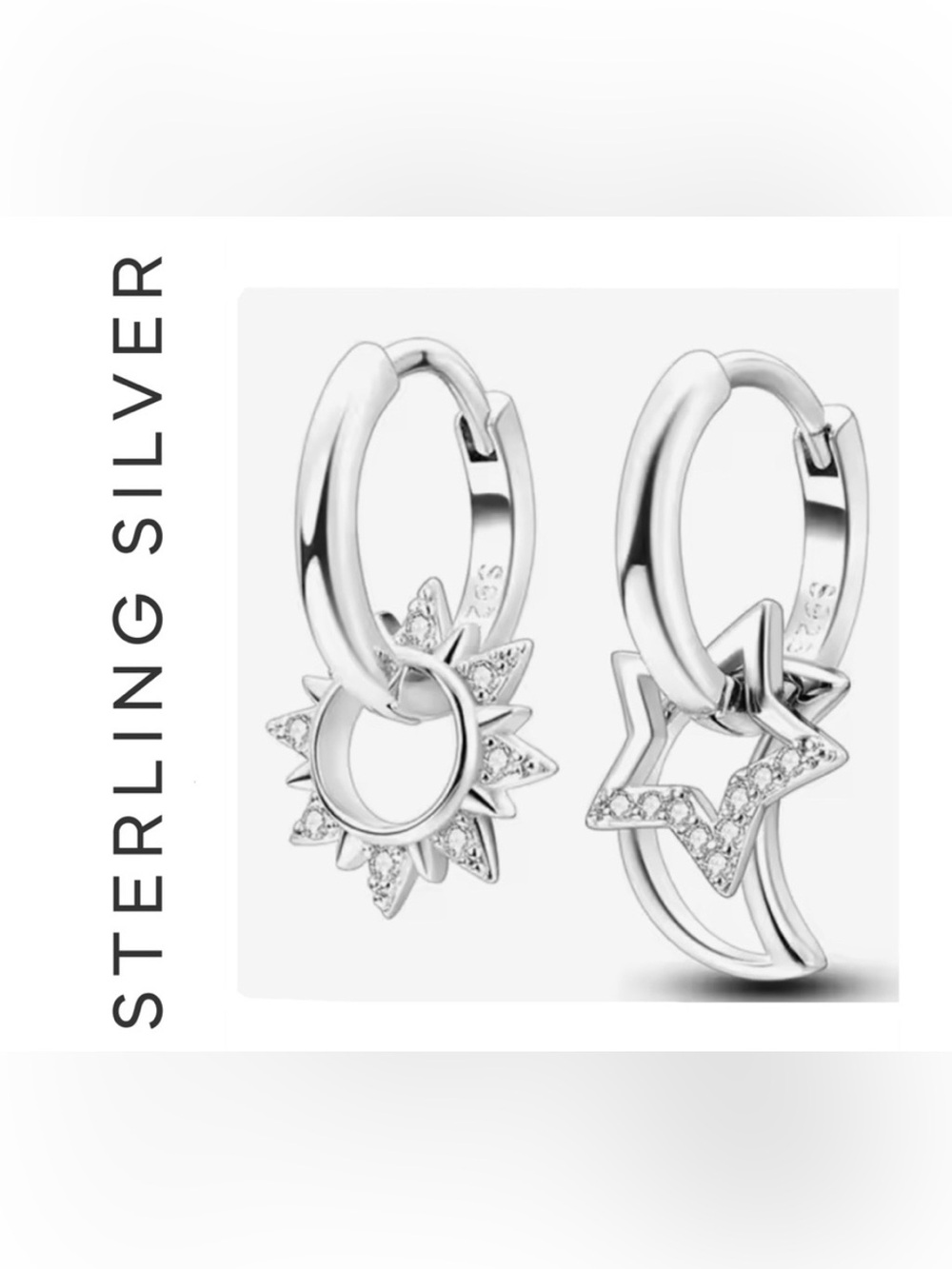 🌟🌟 Sterling Silver Sun, Star and Moon Earrings